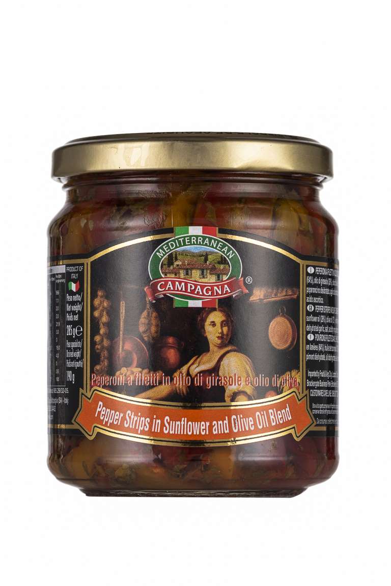 Strisce di Peperoni in Olio di Girasole